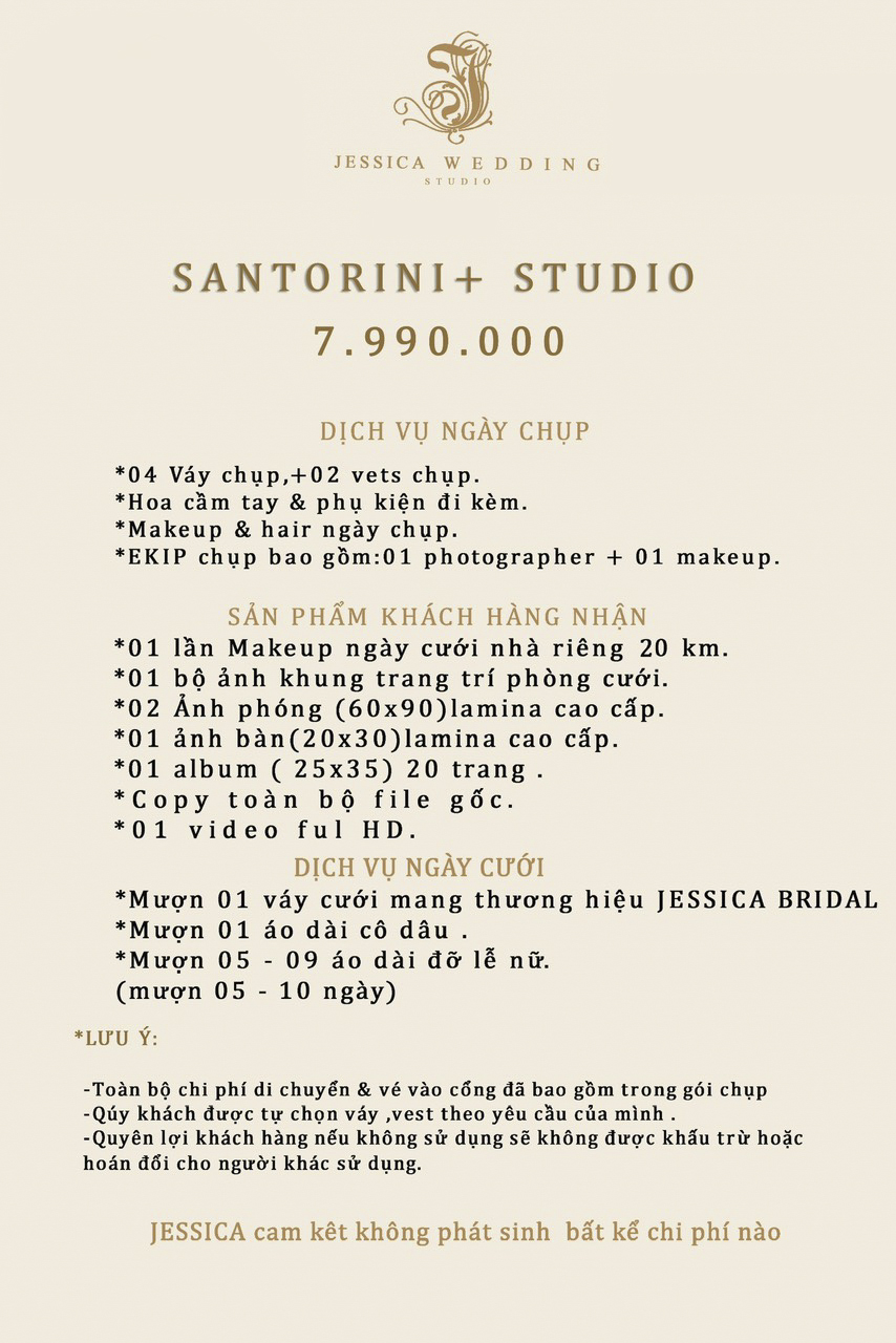 Gói chụp Santorini + Studio