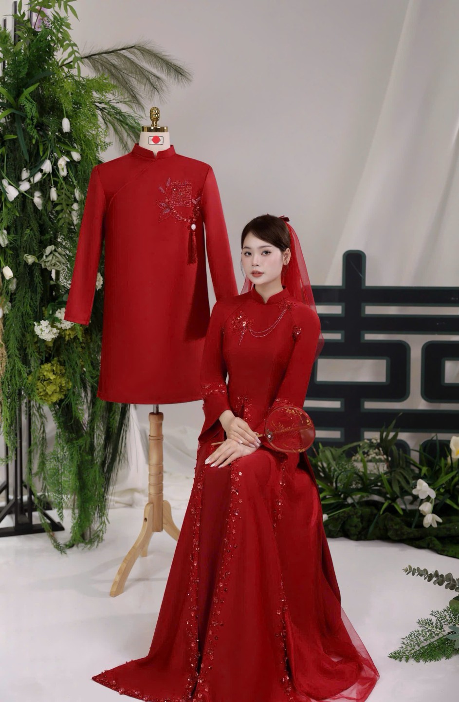 Áo dài cưới đỏ