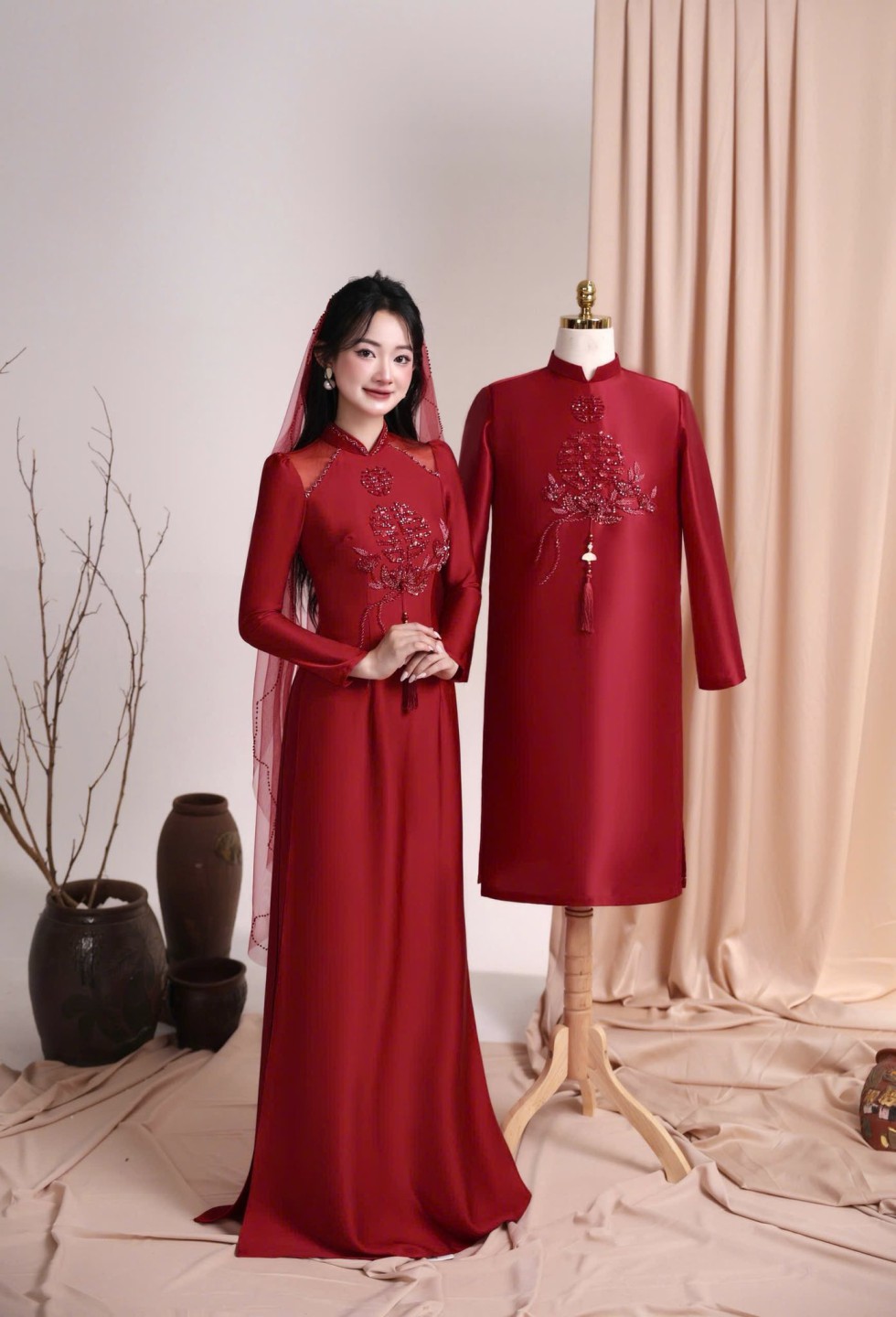 Áo dài cô dâu chú rể